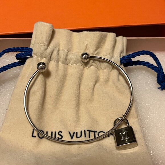 Louis Vuitton Mini Silver Charm on UNBRANDED 6” Adjustable Cuff Bracelet - Picture 1 of 5